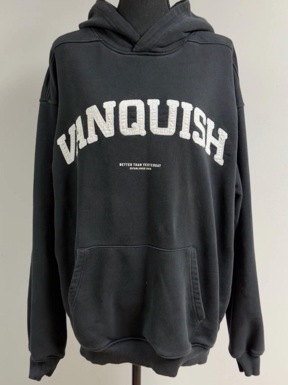 Vanquish Fitness Legacy Black Washed Oversized Pullover Hoodie Mens Size L
